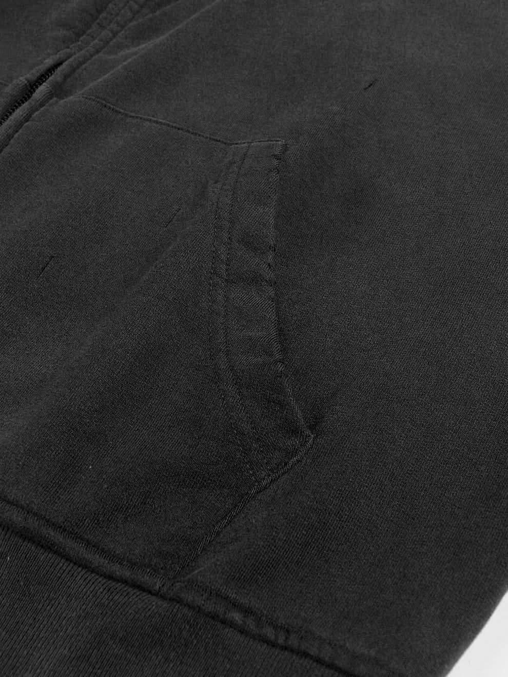 Romey Post-Apocalyptic Aesthetic Pure Cotton Hand-Frayed Monkey Washed Zip Hoodie