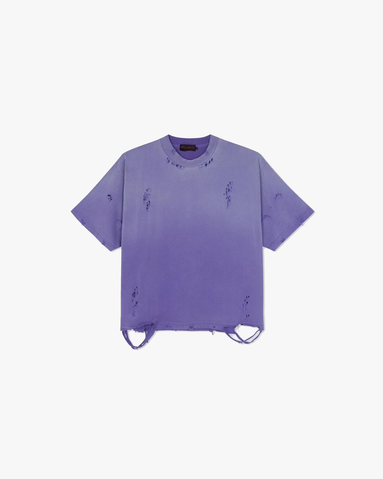 FuneralApparel Distressed Washed Crop T Shirt